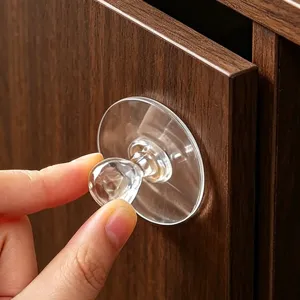 Maniglia adesiva trasparente per armadio cassetto anta vetro pomello di plastica nuovo