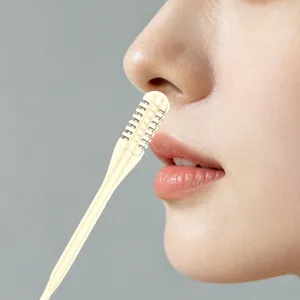 Portable manual double-ended nose hair trimmer safe facial grooming tool for daily care