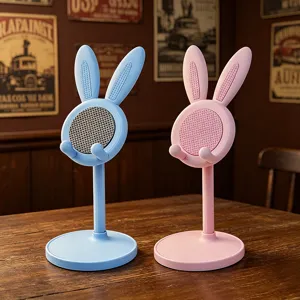 Supporto telefono coniglio simpatico da scrivania altezza regolabile rosa blu smartphone