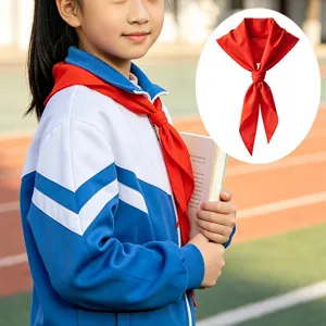 Foulard rouge pour enfants ecoliers en coton doux foulard triangulaire accessoires d'uniforme