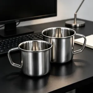 Tazza d'acqua in acciaio inossidabile tazza da ufficio tazza da tè con manico