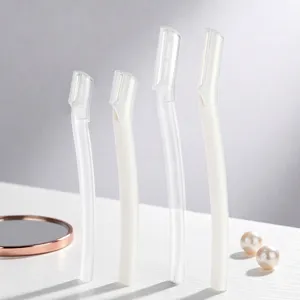 Portable Safety Eyebrow Razor Beginner Facial Hair Trimmer Plastic Handle Makeup Tool For Women And Men