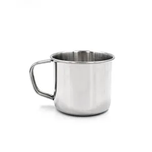 Tazza da acqua in acciaio inossidabile addensato con manico tazza da tè da ufficio metallo