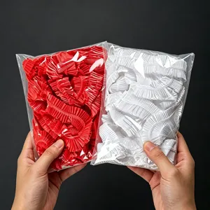 Einweg elastische Tischdecken Abdeckung rot und weiss Plastikfolie Hochzeit Bankett Tischdecke