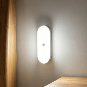Magnetische LED Nachtlicht mit Knopf, USB wiederaufladbare Flur Nachttischlampe für Zuhause.