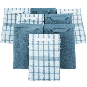Baumwolle Küchentuch Set, saugfähige Waffel-Geschirrtücher mit Aufhängeöse für Haushalt.