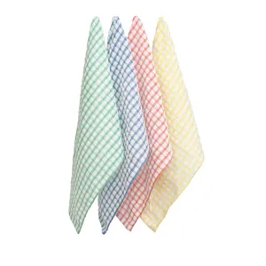 Set van 4 geruite keukedoeken van 100% puur katoen, zeer absorberende theedoeken voor dagelijks gebruik.