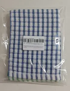Canovaccio da cucina a quadri blu e bianco, panno assorbente per la pulizia quotidiana.
