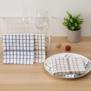 Canovaccio da cucina a quadri cotone assorbente panno pulizia casa morbido tessuto waffle