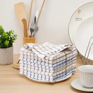 Strofinacci da cucina in cotone waffle ispessito, vista dettagliata per la pulizia.