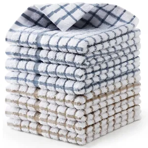 Set di strofinacci da cucina spessi in cotone waffle per le pulizie domestiche quotidiane.