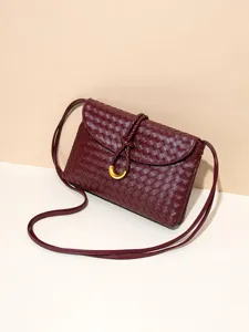 Sac à Épaule Tissé en Cuir PU Minimaliste Urbain Pochette Enveloppe Messenger de Luxe Sac Bandoulière Classic Fashion pour Femmes Quotidien Fête Navettage