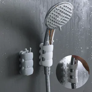 Support de Pomme de Douche Sans Poinçon Réglable Support de Ventouse de Salle de Bains Base de Pulvérisateur Mural en Plastique Universel