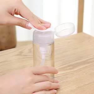 Transparent Plastic Pump Dispenser Bottle Travel Portable Liquid Cosmetic Lotion Pump Bottle Empty Container For Makeup Remover Toner