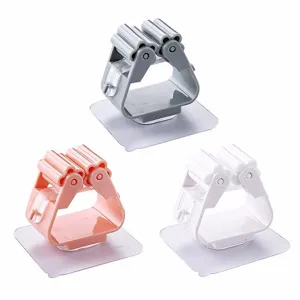 Wandhalterung Mopp Halter Besen Clip Klebender Organizer fuer Kueche und Bad 3 Stueck