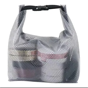Grey mesh waterproof storage bag portable toiletry bag outdoor travel cosmetic handbag