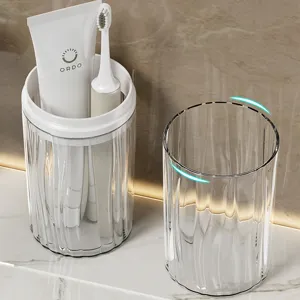 Portable Travel Mouthwash Cup Toothbrush Toothpaste Storage Box Plastic Detachable Washing Cup For Outdoor Trip