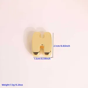 3D puffy letter H charm gold smooth DIY pendant necklace bracelet accessory detail view