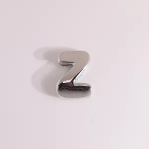Silver 3D bubble letter Z charm pendant for DIY necklace bracelet jewelry making accessories