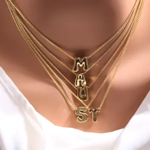 Collier pendentif lettre doré multicouche chaîne clavicule simple bijou de mode tendance