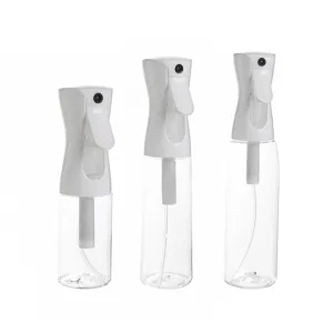 Botella de spray continuo niebla fina vacía de plástico para cabello y viaje 3 pcs
