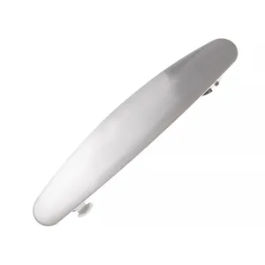 Detailed view of the sleek brushed silver metal hair clip showcasing premium texture.