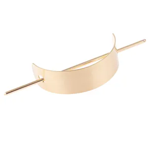 Minimalist metal hair clip rose gold crescent hairpin hair stick bun holder accessory