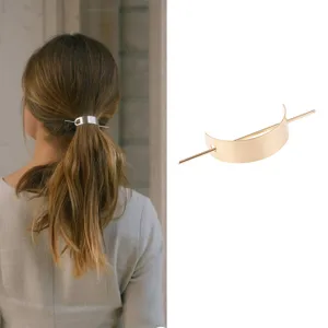 U-Shaped Brushed Metal Hair Stick Minimalist Hairpin Headwear For Women Casual Wedding Birthday Party Accessory