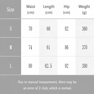 Women casual velvet apparel size chart details measurement guide specification table.