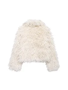 Damen Winter warm Kunstpelz flauschiger Mantel Langarm Revers Cardigan Oberbekleidung neue