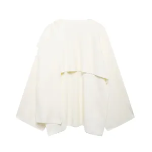 Women asymmetric knit cardigan short coat autumn winter fashion chic elegant outerwear top
