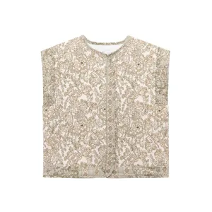 Women vintage floral quilted vest sleeveless casual cotton padded waistcoat autumn outerwear