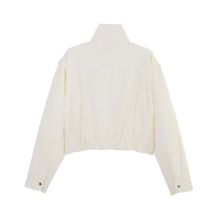 Chaqueta corta informal con cuello alzado para mujer, prenda exterior de primavera.