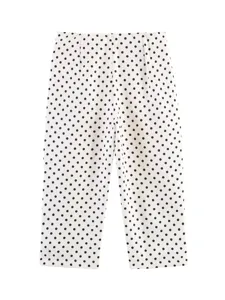 Elegant high waist polka dot pants for women, stylish spring summer trousers casual wear.