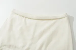 Knit skirt waistband detail white breathable summer casual women apparel fashion design item