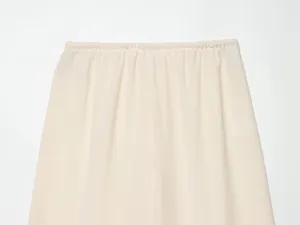 Close-up detail of women elastic waist casual wide leg pants summer solid color apparel part