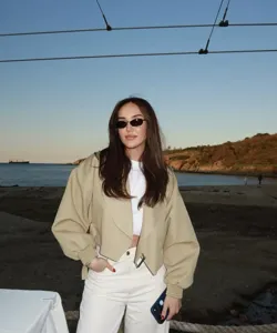 stylish khaki cropped jacket vintage lapel lantern sleeve outerwear women fashion autumn