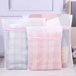 Set de sacs à linge en filet avec fermeture éclair, sacs de lavage durables pour vêtements.