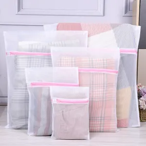 Lot de filets à linge avec fermeture éclair, sacs de lavage durables pour vêtements délicats machine.