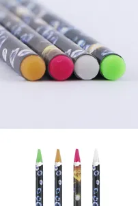 Detail view of nail dotting wax pencils with colorful tips, perfect for rhinestone pickup art.