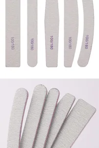 Professional 100/180 grit nail files set, multi-shape double-sided sanding nail buffers.