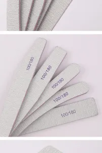 Double-sided nail file detail view, 100/180 grit abrasive surface for professional manicure.
