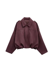 Women's Faux Suede Bomber Jacket Casual Long Sleeve Chic Spring Outerwear Top