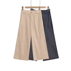 Wide-leg pants summer new high waist casual trousers for women commuting style comfortable solid.