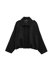 Women's fashion batwing sleeve suede texture jacket coat for spring fashion style
