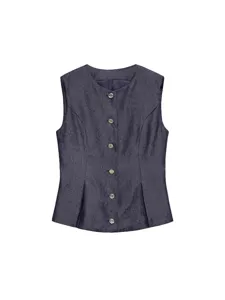 Women's summer slim fit sleeveless round neck vest waistcoat elegant commuter top fashion new