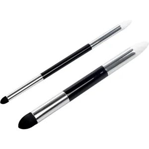 Detailed view of the double-ended sketch blending stump set, black and silver handle.