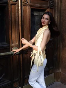 Satin cowl neck sleeveless top for women summer stylish halter top cream yellow top
