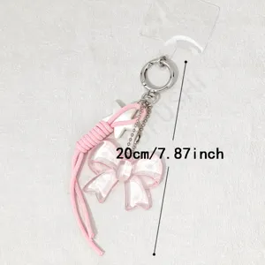 Frais Doux Fait à la Main Résine Acrylique Nœud Papillon Chaîne de Téléphone Anti Perte Étoile Perles Court Dragonne Ornement Femme