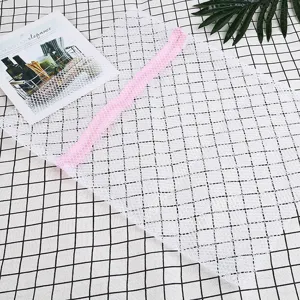 Bolsa de lavado de malla blanca con cremallera rosa, bolsa de lavandería duradera para ropa.